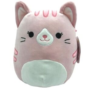 Squishmallow 8" Laura the Pink Tabby Cat Plush NEW